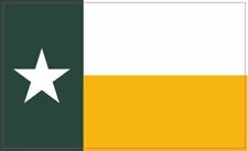 5in x 3in Green and Gold Texas Flag Sticker Car Truck Vehicle Bumper Decal picture