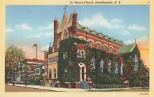 Poughkeepsie NY New York, St. Mary's Church Building, Vintage Postcard picture