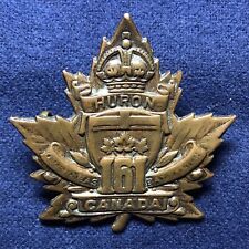 Canada: 1914-1918 WWI Huron 161st Overseas Battalion Cap Badge, by Hemsley picture