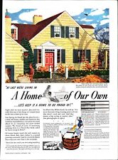 1940 Vintage Print Ad Dutch Boy White Lead Paint. A home of our own  a5 picture