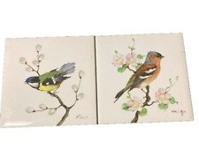 Villeroy & Boch V&B  Ceramic Tiles Danischburg Germany Hand Painted song Birds picture