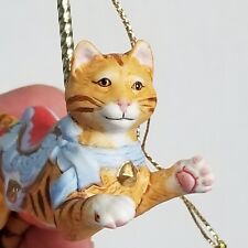 1989 Lenox Carousel Ornament Orange Tabby Cat Porcelain Christmas  picture