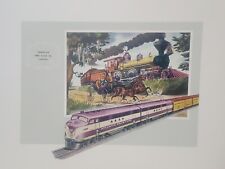Antique Vtg CURRIER & IVES Lithographs 8 General Motors Electro-Motive Trains picture