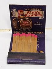 Vintage KING'S RANSOM WHISKY Scotch Alcohol Liquor Advertising Matchbook Cover picture