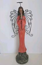 Southern Living at Home Praying SANTOS ANGEL Red Polyresin/Wire 15.5
