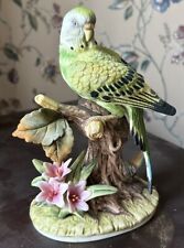 Vtg Andrea by Sadek Parakeet Hand Painted Porcelain Figurine Made in Japan 8703 picture