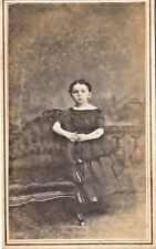 c1870-1879 CDV Wonderful ID'd Little Girl Long Dress Primitive Style Photograph picture