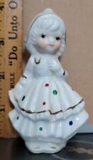 Vintage DUTCH GIRL WITH POLKA DOT DRESS ceramic figurine MADE IN JAPAN picture