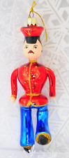 Large Glass Marching Soldier Christmas Ornament picture