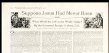1916 SUPPOSE JESUS HAD NEVER BEEN Sermon by Rev. Joseph O'Dell Vtg Full Page picture