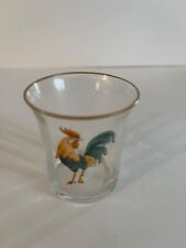 pre prohibition whiskey glasses w/rooster painted on glass 2 1/2 tall set of 8 picture