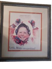 Vtg Norman Rockwell Look Mom No Cavities. Johnny Teeth Presented To His Parents picture