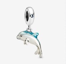 New Pandora S925 Authentic Shimmering Dolphin Dangle Charm Bead w/pouch picture