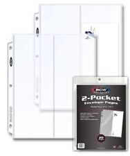 Pack of 20 BCW 2-Pocket 4x10 Envelope Pages (1-PRO2T-4X10-20) picture