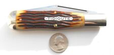 313h - NOS Tidioute 971119 Autumn Gold Jigged Bone - Large 1 Blade Knife picture