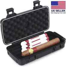 Travel Cigar Case with Humidor, Waterproof, Crushproof Cigar Caddy Black picture