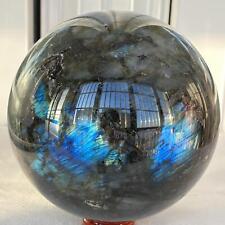 3060g Natural labradorite ball rainbow quartz crystal sphere reiki healing picture