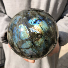 4.59LB Natural Labradorite Quartz Sphere Hand Carved Crystal Ball Healing.XQ2403 picture