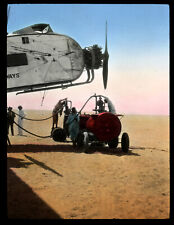 Aircraft Biplane Refueling G-EBOZ 1926 Armstrong Whitworth Argosy I Glass Slide  picture