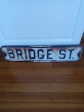 Vintage 1900s. Bridge Street. Cast Aluminum Traffic Street Sign .  24 x 6  picture