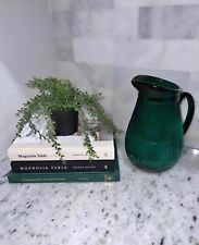 Vintage Emerald Green Glass Pitcher picture