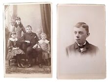 Antique Cabinet Card Photo Gurley Studio Utica NY Victorian Children - 144&154 picture