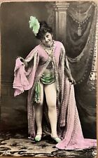 RPPC Pretty Lady in Pink Robe Ballet Shoes Antique Real Photo Postcard 1909 picture