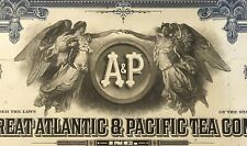Vintage 1950s - 1970s Great Atlantic Pacific Tea Company Stock Certificate, A&P picture