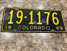 1949 COLORADO License Plate picture