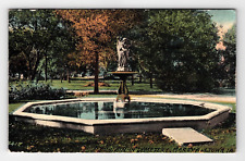 Postcard 1912 IA Fountain Statue Cemetery Scenic Road View Marshalltown Iowa picture