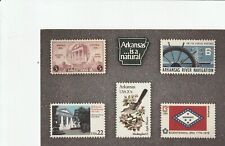ARKANSAS   1989 Postcard Showing 5 Stamps Related to Arkansas picture
