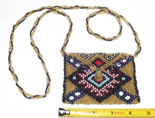 NICE Antique/ Vintage Native American Northwest Heavy Glass Beaded Medicine Bag picture