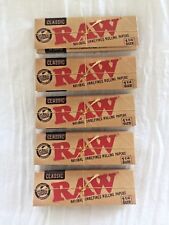 Raw 5 Packs 1.25 (1-1/4) Classic Rolling Papers FREE SAME DAY SHIPPING picture