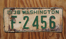 1938 Washington State License Plate # F - 2456 picture