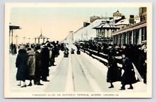 1930s~Dufferin Terrace~Toboggan Slide~Winter~Quebec City Canada~Vintage Postcard picture