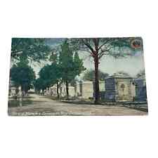 Postcard View in Metairie Cemetery New Orleans Louisiana Vintage A385 picture