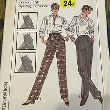 Vintage 1980s Simplicity 7584 Front Pleat Pants Sewing Pattern 16 Waist 30 UNCUT picture
