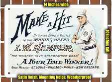 Metal Sign - 1912 Honus Wagner for I.W. Harper Whiskey- 10x14 inches picture