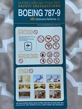 Vietnam Airlines Boeing 787-9 Dreamliner Safety Card SkyTeam B787 picture