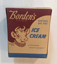 1940'S BORDENS ELSIE THE COW 1 PINT ICE CREAM CARDBOARD CONTAINER UNUSED VG picture