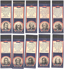 32 Antique Diamond Matchbooks  Presidents Set -  PLUS RARE Andrew Jackson Error picture