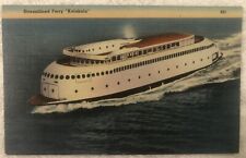 Vintage Post Card Steamlined Motor Ferry 