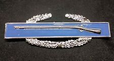 Vintage WWII Military Rifle Gun Pin Blue Chest Brooch Marksman WW2 picture