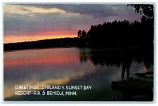 1962 Greetings Dyrland's Sunset Bay Resort Exterior Bemidji Minnesota Postcard picture