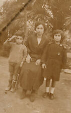 #46223 Greece 1923. Armenian mother & children. Armenian text. Photo PC size  picture