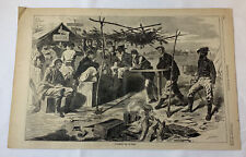 1862 magazine engraving~11x16~THANKSGIVING IN THE UNION CAMP Winslow Homer picture