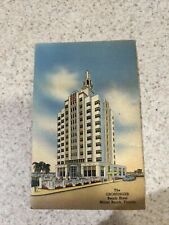 MIAMI BEACH, FLORIDA - THE GROSSINGER BEACH HOTEL - VINTAGE LINEN POSTCARD 1943 picture