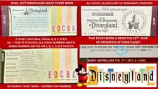 1977 DISNEYLAND A B C D E Adult Ticket Book ALL 5 Tickets ATTACHED Near Mint K7 picture