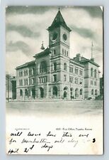 Topeka KS, Historic Post Office, Clock Tower, Arches Kansas Vintage Postcard picture