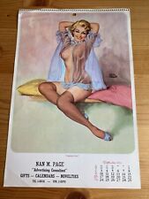 Vintage Earl Moran pinup calendar page “Nightie Nice” Nan M Page September 1962 picture